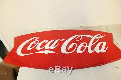 Vintage Original 1950's 1960's Coca Cola Fishtail Gas Station 42 Metal Sign