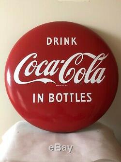 Vintage, Original, 1950's, Coca Cola 24 Porcelain Button Sign