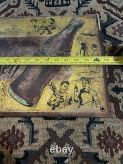 Vintage Original 1950's Coca Cola Pause Refresh Yourself Metal Sign