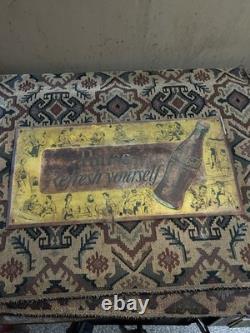 Vintage Original 1950's Coca Cola Pause Refresh Yourself Metal Sign