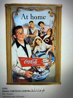 Vintage, Original, 1950's Double-Sided Coke Cardboard Sign, At Home/Refresh