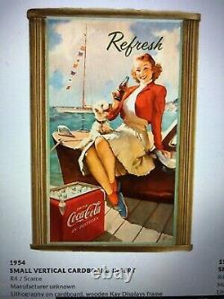 Vintage, Original, 1950's Double-Sided Coke Cardboard Sign, At Home/Refresh