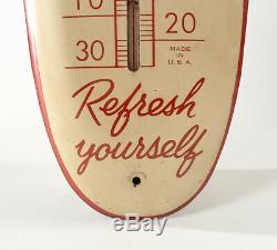 Vintage Original 1950s Coca Cola Soda Pop Cigar Thermometer Sign Advertising
