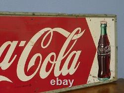 Vintage Original 1950s Drink Coca Cola Coke Metal 32 Advertising Sign MCA