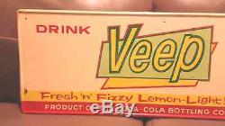 Vintage Original 1960's Coca Cola NY Veep Soda Pop Tin Metal Sign