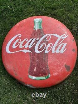 Vintage Original 48 Coca-cola Button Porcelain Sign
