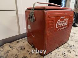 Vintage Original 50's Coca Cola Metal Picnic Cooler