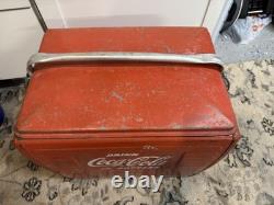 Vintage Original 50's Coca Cola Metal Picnic Cooler