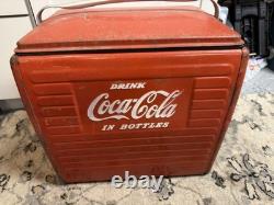 Vintage Original 50's Coca Cola Metal Picnic Cooler