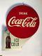Vintage Original Advertising Coca-Cola Coke Metal Flange Sign 1956