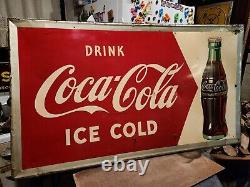 Vintage Original Antique Gas Oil General Store Large Sign 1950 Coca-cola