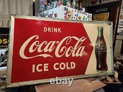Vintage Original Antique Gas Oil General Store Large Sign 1950 Coca-cola