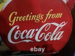 Vintage Original Antique Gas Oil General Store Sign Coca-cola Santa Clause