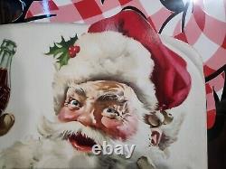Vintage Original Antique Gas Oil General Store Sign Coca-cola Santa Clause