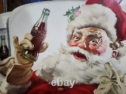 Vintage Original Antique Gas Oil General Store Sign Coca-cola Santa Clause
