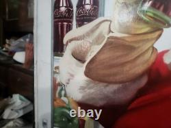 Vintage Original Antique Gas Oil General Store Sign Coca-cola Santa Clause