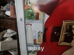 Vintage Original Antique Gas Oil General Store Sign Coca-cola Santa Clause