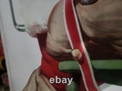 Vintage Original Antique Gas Oil General Store Sign Coca-cola Santa Clause