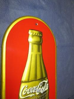 Vintage/Original COCA-COLA Thermometer Metal Sign1923 CHRISTMAS BOTTLE LOGOWOW