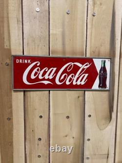Vintage Original Clean Original Coca-Cola COKE Arrow Sign M. C. A. METAL Horizonta