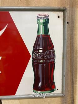 Vintage Original Clean Original Coca-Cola COKE Arrow Sign M. C. A. METAL Horizonta
