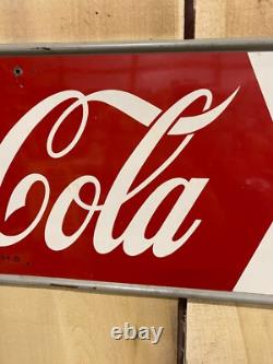Vintage Original Clean Original Coca-Cola COKE Arrow Sign M. C. A. METAL Horizonta