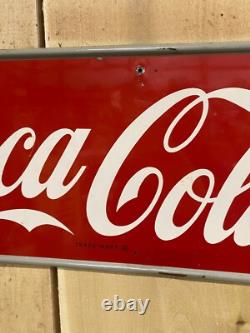 Vintage Original Clean Original Coca-Cola COKE Arrow Sign M. C. A. METAL Horizonta