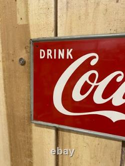 Vintage Original Clean Original Coca-Cola COKE Arrow Sign M. C. A. METAL Horizonta