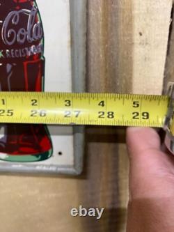Vintage Original Clean Original Coca-Cola COKE Arrow Sign M. C. A. METAL Horizonta