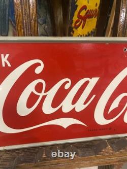 Vintage Original Clean Original Coca-Cola COKE Arrow Sign M. C. A. METAL Horizonta