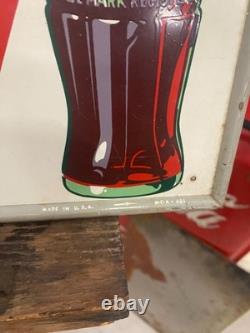 Vintage Original Clean Original Coca-Cola COKE Arrow Sign M. C. A. METAL Horizonta