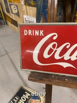 Vintage Original Clean Original Coca-Cola COKE Arrow Sign M. C. A. METAL Horizonta