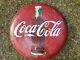 Vintage Original Coca Cola Button Sign 36 Patina