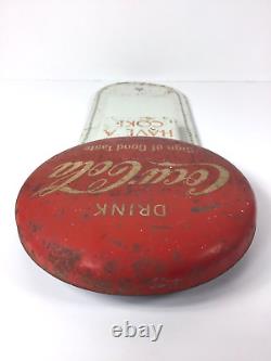 Vintage Original Coca Cola Coke Button Calendar Tin Sign Soda Advertising 1960's