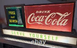 Vintage Original Coca-Cola Coke PAUSE AND REFRESH Lighted Waterfall Motion Sign