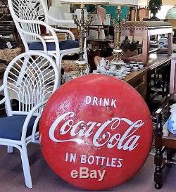 Vintage Original Coca Cola Sign Large 36 Button Sign In Metal Not Porcelain