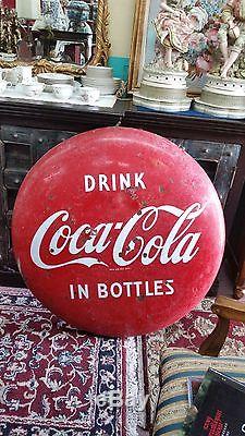 Vintage Original Coca Cola Sign Large 36 Button Sign In Metal Not Porcelain