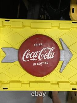Vintage Original Drink Coca-Cola IN BOTTLES Sign Coke 12 Button Arrow