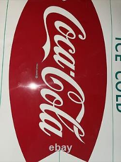Vintage Original Fishtail Coca-Cola Sign, Coke Sign, 27 5/8 x 19 3/4
