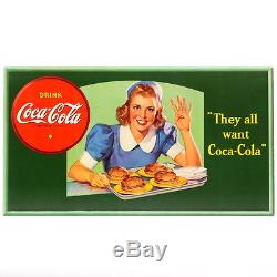 Vintage Original They All Want Coca-Cola Cardboard Sign 1941 Very Good Condition