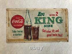 Vintage, Original, Uncommon 1958 Coca Cola Cardboard, Big King Size Sign