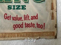 Vintage, Original, Uncommon 1958 Coca Cola Cardboard, Big King Size Sign