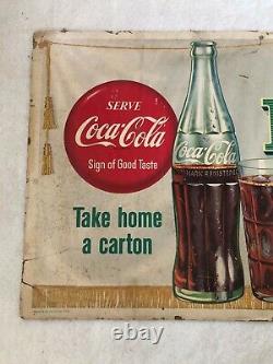 Vintage, Original, Uncommon 1958 Coca Cola Cardboard, Big King Size Sign