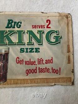 Vintage, Original, Uncommon 1958 Coca Cola Cardboard, Big King Size Sign