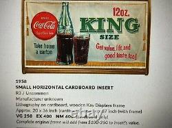 Vintage, Original, Uncommon 1958 Coca Cola Cardboard, Big King Size Sign