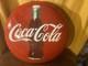 Vintage Original porcelain 24 inch Coca-Cola bottle sign button