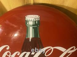 Vintage Original porcelain 24 inch Coca-Cola bottle sign button