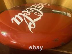 Vintage Original porcelain 24 inch Coca-Cola bottle sign button