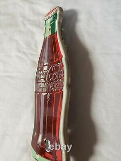 Vintage PORCELAIN Die Cut Coca Cola Coke Soda Pop Bottle for COLONIAL SIGN