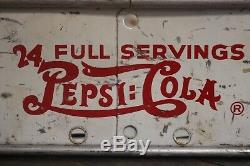 Vintage Pepsi Cola 12 Pack Carrier Crate Stadium Cooler Sign Coca Cola 7up Oc
